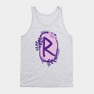 Raido Rune Flowery Design Tank Top